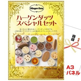 ビンゴ・イベントの景品はお任せ！ ハーゲンダッツ スペシャルセット A3景品パネル＆引換券付き目録（hg10）