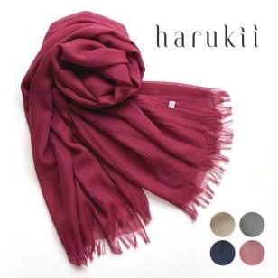 【harukii】うかしガーゼストールＬボルドーレッド　カシミヤ シルク ウール 大判　薄手 ガーゼ 赤 レッド ボルドー バーガンディ ワインレッド　臙脂　えんじ　日本製 高品質 春 秋 冬 夏 オールシーズン ギフト プレゼント 母の日 父の日 誕生日 ストール 軽い ピンク レディス メンズ クリスマス 肌に優しい 柔らか 冷房対策 国産 マフラー・スカーフ　暖かい　温かい