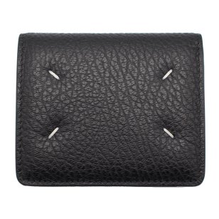 メゾン マルジェラ　Maison Margiela　二つ折り財布　S56UI0140 P4455 T8013　ブラック　レザー　コンパクト財布　ミニウォレット