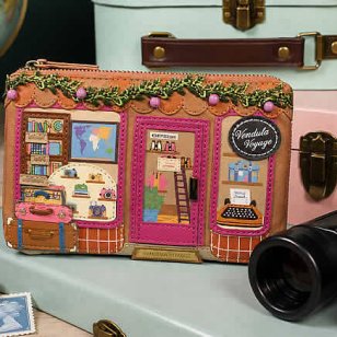 ベンデューラ ロンドン Vendula London 正規品 英国直輸入 コインケース レディース 「ベンデューラ ボヤージュ」 コインパース キーリング付き 旅行モチーフ ヴィーガンレザー 刺繍 アップリケ ギフト