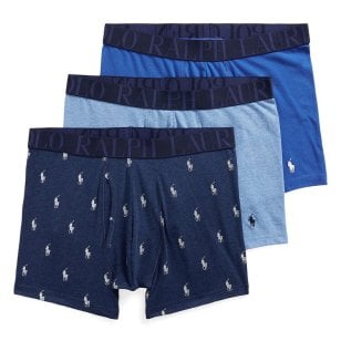 ポロラルフローレン：CLASSIC FIT STRETCH ボクサーパンツ 3PK (ペールロイヤルヘザー／モンローブルー／ブルーサターン)[ボクサーパンツ/ 男性下着/ メンズインナー/人気ブランド/おすすめギフト/誕生日プレゼント/メンズファッション]