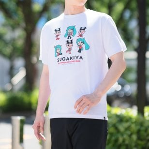 初音ミクコラボTシャツ ホワイト ギフト 父の日 母の日 敬老の日 クリスマス 誕生日 Tシャツ