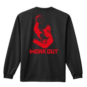 バスケ ロンT 長袖 Tシャツ メンズ 練習着 レディース ジュニア ウェア ドライ おもしろ tシャツ 名入れ おしゃれ キッズ 文字入れ無料 「ゴリラワークアウト バスケットボール」 アートワークスコウベ 【送料無料】