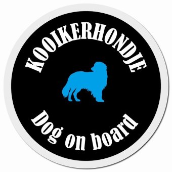 カラフル Dog on board コーイケルホーンディエ ブラック＆ホワイト カーサイン 車 マグネットステッカー 犬 マグネット 強力 直径13cm 丸型 おしゃれ かわいい ドラレコステッカー 安全対策 危険運転 煽り運転 アニマル 動物 犬種別 屋外 防水 屋内