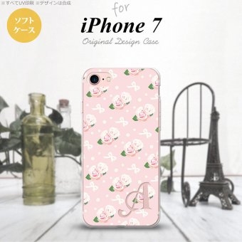 【iPhone7】【スマホケース/スマホカバー】【アイフォン７】iPhone7 スマホケース ケース アイフォン７ ソフトケース イニシャル 花柄・バラ（G） ピンク nk-iphone7-tp256ini【メール便送料無料】