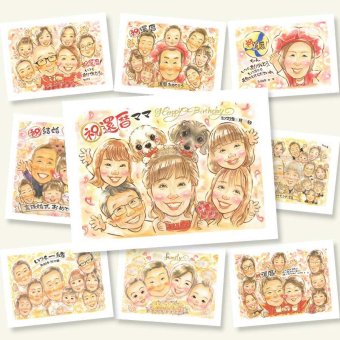 還暦のギフトに、感謝の気持ちが伝わる似顔絵ギフト。修正無料・下書き確認付き。安心してご注文いただけます。 似顔絵 ギフト 還暦祝い 名入れ プレゼント 手描き 贈り物 還暦 記念 誕生日 お祝い 大人数 祖母 おじいちゃん おばあちゃん 祖父 下書き確認 修正無料 名入れ そっくり サプライズ かわいい 一生もの 傘寿 一生もの 長寿 還暦 お祝い返し オーダーメイド 色紙 メモリアルギフト