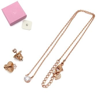 SWAROVSKI スワロフスキー 5616233 Stilla ネックレス ピアス セット アクセサリー ローズゴールド
