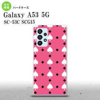 SC-53C SCG015 Galaxy A53 5G スマホケース 背面ケース ハードケース トランプ スペード ピンク 白 メンズ レディース nk-a53-542