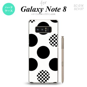 【SC01K】【スマホケース/スマホカバー】【ギャラクシー ノート8】SC01K スマホケース Galaxy Note8 SC-01K カバー ギャラクシー ノート8 水玉A 白×黒 nk-sc01k-1112【メール便送料無料】