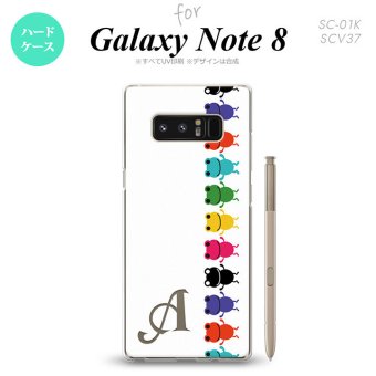 【SC01K】【スマホケース/スマホカバー】【ギャラクシー ノート8】SC01K スマホケース Galaxy Note8 ケース ギャラクシー ノート8 イニシャル カエル・かえる 白 nk-sc01k-671ini【メール便送料無料】