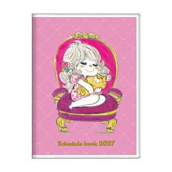 水森亜土 2027年 手帳 月間A6 (ピンク) スケジュール帳 文具 《10月はじまり》 日本製