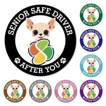 カーサイン 高齢者マーク SENIOR SAFE DRIVER チワックス マグネット 強力 直径13cm 肉球 日本製 車 ステッカー