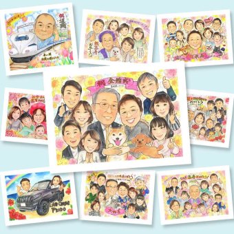 金婚式のプレゼントに、ありきたりではない贈り物を探している方へ。大切なお祝いにも安心してご注文いただけます。 似顔絵 ギフト 金婚式 プレゼント 名入れ 手描き 贈り物 金婚式 銀婚式 結婚記念日 大人数 おばあちゃん おじいちゃん 家族 祖母 夫婦 下書き確認 修正無料 名入れ かわいい 実績多数 喜ばれる 親孝行 長寿 親孝行 結婚記念日 50周年 感謝 バレンタインデー キレイ 初任給