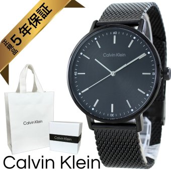 カルバンクライン 腕時計 メンズ 正規品 5年保証 純正ショッパー付き ブラック メッシュベルト クォーツ シンプル ビジネス 高級感 ブランドウォッチ プレゼント ギフト 男性 就職祝い CK 成人 卒業 入学