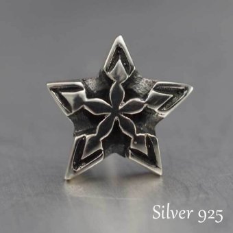 シルバーピアス メンズ スター スタッド 片耳用 片方 シングル 星 五芒星 タイニースター いぶし銀 桜 紋章 シルバー925 銀 シルバーアクセサリー ユニセックス ペアアイテム【全品1個ずつバラ売り】 プレゼント