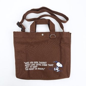 スヌーピー 2wayスクエアトートバッグ (ブラウン)  ルートート ROOTOTE SNOOPY 送料込み