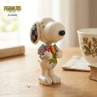 スヌーピー フラワー ミニ 8cm | ジムショア ピーナッツ グッズ フィギュア 人形 置物 彫刻 Jim Shore 正規輸入品