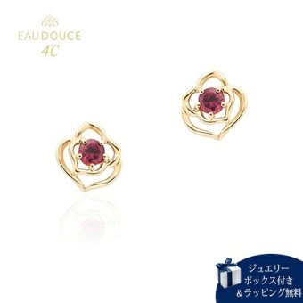 【無料ラッピング】  ヨンドシー 4℃ EAU DOUCE4℃ K10 イエローゴールド ピアス ガーネット レディース ブランド 正規品 新品 ギフト プレゼント 人気 おすすめ 誕生日 記念日 クリスマス 送料無料