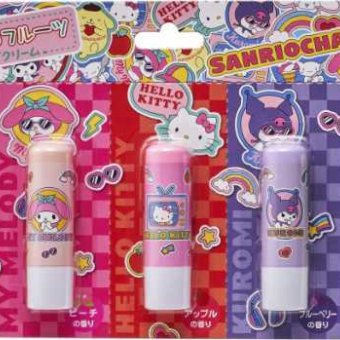 フルーツ リップクリーム 5本 セット サンリオ キャラクター 保湿 潤い スティック リップバーム 乾燥対策 唇ケア コスメ ギフト プレゼント かわいい まとめ買い サンリオ正規ライセンス品