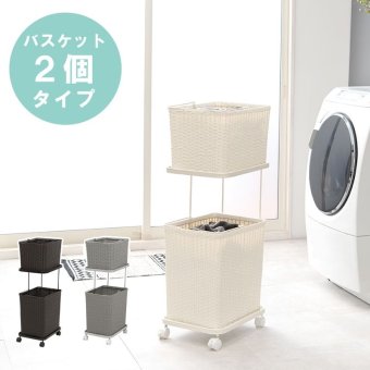 ラック ランドリー 2段 幅30cm カゴ 洗濯かご 4個つき 洗濯機 収納 おしゃれ スリム 縦型 洗濯機収納 ランドリー収納 ホワイト グレー 収納棚 洗濯物 洗面所 脱衣所 新生活