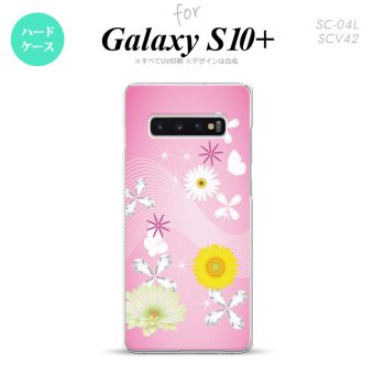 SC-04L SCV42 Galaxy S10+ スマホケース ハードケース 花柄 ミックス B ピンク メンズ レディース nk-s10p-275