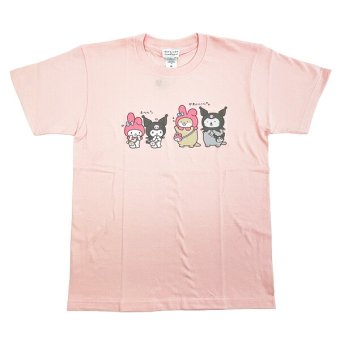 サンリオ マイメロディ＆クロミ × なんでもいきもの Tシャツ(M) ライトピンク アパレル Sanrio 送料込み