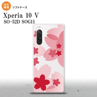 Xperia10V Xperia10V スマホケース 背面ケースソフトケース 花柄 サクラ A 赤 2023年 7月発売 nk-xp105-tp052