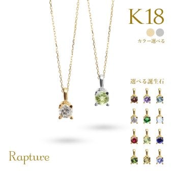 選べる誕生石 ネックレス K18 ゴールド ネックレス 一粒 18金 18K イエローゴールド ホワイトゴールド チェーン 長さ選べる 40cm 45cm 50cm ギフトラッピング可能 シンプル 華奢 上品 Rapture アイリス 彼女 妻 女性 レディース プレゼント ハロウィン 【品番：CG-RSP-29051】