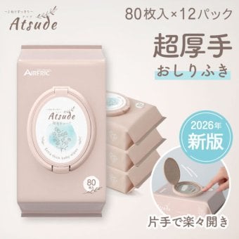 おしりふき 厚手 無添加 無香料 ノンアルコール エンボス加工 蓋つき 水分多め やわらか 純水 99％ 80枚入り×12個（960枚）