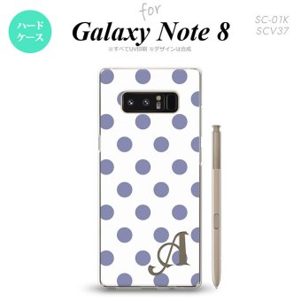 【SC01K】【スマホケース/スマホカバー】【ギャラクシー ノート8】SC01K スマホケース Galaxy Note8 ケース ギャラクシー ノート8 イニシャル ドット・水玉 白×青 nk-sc01k-107ini【メール便送料無料】