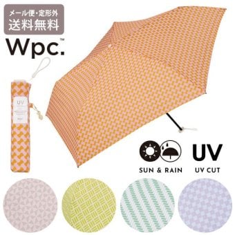 Wpc. ジャパニーズトラディショナル カラーズ アンブレラ ミニ 和柄 折りたたみ傘 55cm JTC-001 定形外 送料無料 傘 軽量 桜 くちなしの実 藤 松葉 菜の花 雨傘 日傘 晴雨兼用 UVカット イージーオープン 和風 ギフト ピンク