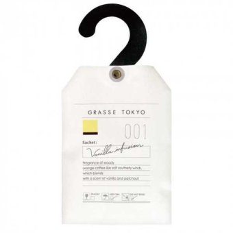 サシェ 香り袋 GRASSE TOKYO バニラインフュージョン 吊り下げ アロマ バニラ パチュリ ウッディ オレンジ コーヒー 南国 芳香剤 クローゼット 車内 靴箱 玄関 消臭 ルームフレグランス 日本製