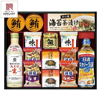 キッコーマン アマノフーズ 日清オイリオ バラエティ ギフト 計14点入 調味料 詰め合わせ 食用油 醤油 みそ汁 味海苔【北海道・沖縄県・離島 配送不可】