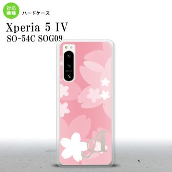 Xperia 5 IV Xperia5 IV スマホケース 背面ケース ハードケース 花柄 サクラ C 白 ピンク +アルファベット 2022年 10月発売 nk-xp54-063i