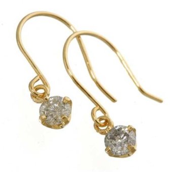 ダイヤモンドピアス 18金 K18 イエローゴールド 0.2ct フックピアス レディース ジュエリー アクセサリー 天然石 揺れるピアス ギフト プレゼント 記念日 誕生日