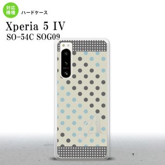 Xperia 5 IV Xperia5 IV スマホケース 背面ケース ハードケース ドット 水玉 C グレー 青 +アルファベット 2022年 10月発売 nk-xp54-1650i