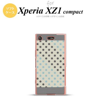 【SO02K】【スマホケース/スマホカバー】【エクスペリア XZ1】SO02K スマホケース Xperia XZ1 Compact SO-02K カバー エクスペリア XZ1 ドット・水玉 グレー×青 nk-so02k-tp1650【メール便送料無料】