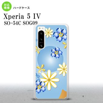 Xperia 5 IV Xperia5 IV スマホケース 背面ケース ハードケース 花柄 ミックス E 青 2022年 10月発売 nk-xp54-308