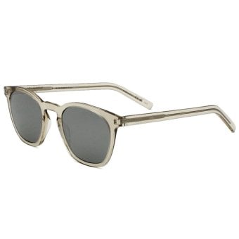 サンローラン Saint Laurent サングラス グローバルフィット UVカット ウェリントン アイウェア SL 28 SLIM-006 メンズ レディース ユニセックス ベージュ+シルバー 国内正規品