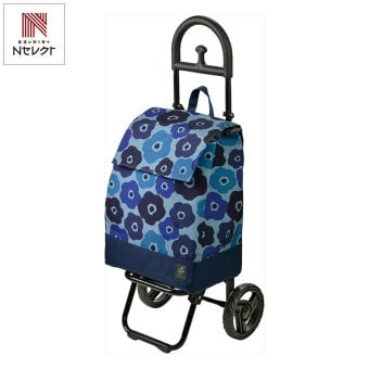 シャルミス ショッピングカート 花柄 ブルー キャリー カート 保冷機能付き 撥水加工 買い物【北海道・沖縄県・離島 配送不可】