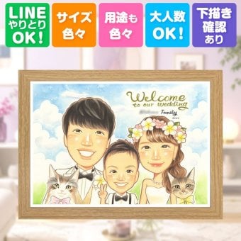似顔絵 贈り物 ウェルカムボード ギフト 手描き プレゼント 名入れ 結婚式 ウェディング 婚礼 結婚祝い ウェルカムボード 新郎 新婦 カップル 両親 修正無料 名入れ 下書き確認 親孝行 似てる 宝物 かわいい 思い出 ウェディング ブライダル 一生もの バレンタインデー 感謝 記念日 卒寿祝い オリジナル クリスマス 応援 家族 お祝いの品 感謝の品 節目