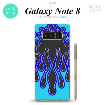 【SC01K】【スマホケース/スマホカバー】【ギャラクシー ノート8】SC01K スマホケース Galaxy Note8 SC-01K カバー ギャラクシー ノート8 ファイヤー 黒×青 nk-sc01k-1303【メール便送料無料】
