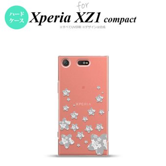 【SO02K】【スマホケース/スマホカバー】【エクスペリア XZ1】SO02K スマホケース Xperia XZ1 Compact SO-02K カバー エクスペリア XZ1 花柄・サクラ（B） グレー nk-so02k-187【メール便送料無料】