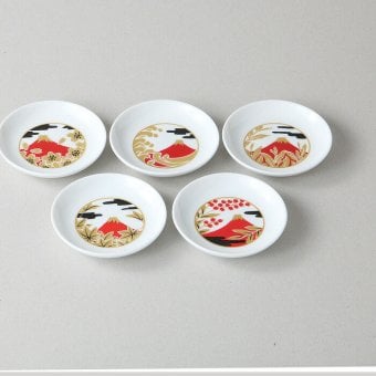 富士彩々小皿揃 磁器 美濃焼 やきものの里から、暮らしを贈ります。　ギフト 食器 セット テーブルウェア