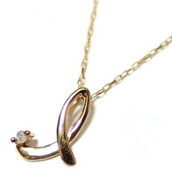 イニシャル ネックレス K18 ダイヤモンド 0.01ct ゴールド ペンダント レディース 18金 ダイヤ 一粒 華奢 シンプル アクセサリー アルファベット ギフト プレゼント
