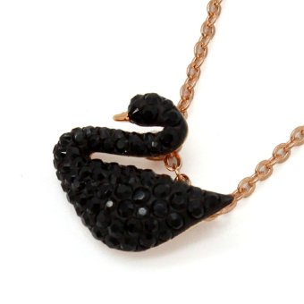 スワロフスキー SWAROVSKI ネックレス ペンダント アクセサリー 5204133 アイコニック スワン ICONIC SWAN ローズゴールド+ブラック
