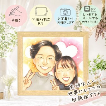 記念日のギフトに、大切な思い出を似顔絵で残しませんか。 似顔絵 ギフト 両親 名入れ プレゼント 手描き 贈り物 記念日 お祝い 結婚記念日 誕生日 恋人 彼女 両親 彼氏 下書き確認 修正無料 名入れ そっくり サプライズ かわいい 似てる 一生もの 夫婦 宝物 記念日 初任給 お祝いの品 オリジナル ウェディングギフト クリスマス オーダーメイド 感謝の品 快気祝い 古希祝い 感激 感動