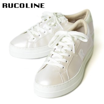 ルコライン スニーカー ルコライン 靴 RUCO LINE RUCO-018BE CALF PU LUX 光沢 ベージュ 合皮 無地 ローカット ファスナー無し ルコライン レディース シューズ パールベージュ RUCO LINE ルコラインスニーカー フラットソール 新作 取扱店 京都 母の日