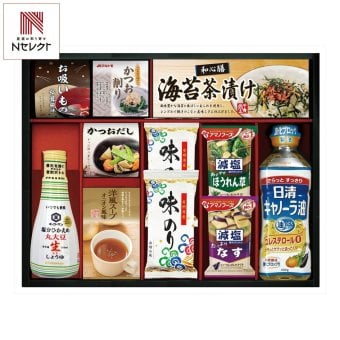 日清キャノーラ油 アマノフーズ バラエティ ギフトセット 計11点入 調味料 みそ汁 詰め合わせ かつおパック【北海道・沖縄県・離島 配送不可】