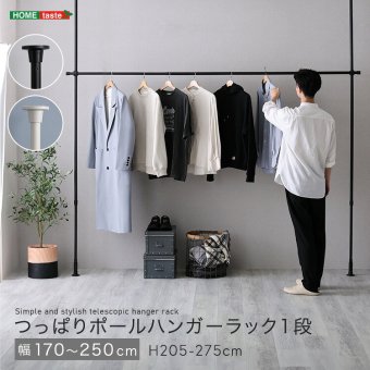 ラック つっぱりハンガー １段 幅250cm 新生活